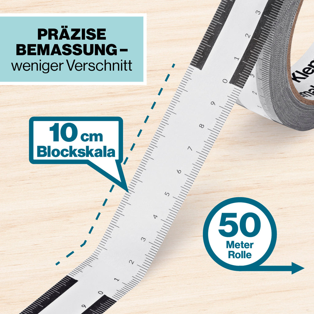 Innovative Blockskala in 10 cm Schritten.